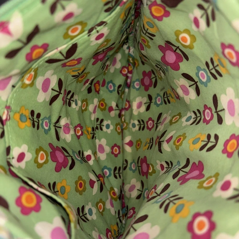 Vera Bradley Tutti Frutti Logo Pushlock Saddle Hipster Crossbody Quilted Bag EUC